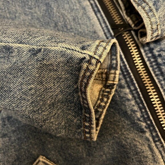 Men's Made in USA; Harley Davidson “Biker Blues” Jean Bomber Jacket- Size 2 XL - Picture 16 of 16